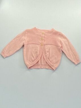 Rabbit & Bear Organic Pink Knit Shrug Cardigan 3-6 months